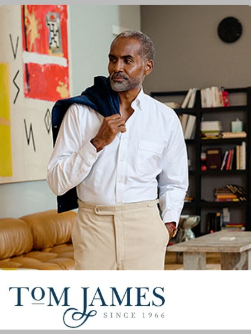 EC by Tom James White Dress Shirt 18 24 Custom Tailored Cotton Button Up